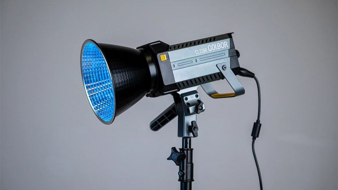 COLBOR CL220R RGB light for videography offers blue lighting for creating the mood.