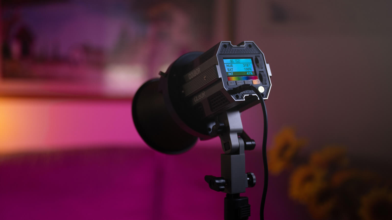 COLBOR CL60R RGB LED light can be used to create color backgrounds for podcasts.