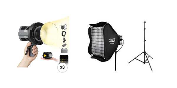 COLBOR 3 light studio kit: LED studio lighting kit under $550