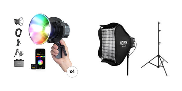 COLBOR 4-light kit: Video and photography studio lighting kit under $700