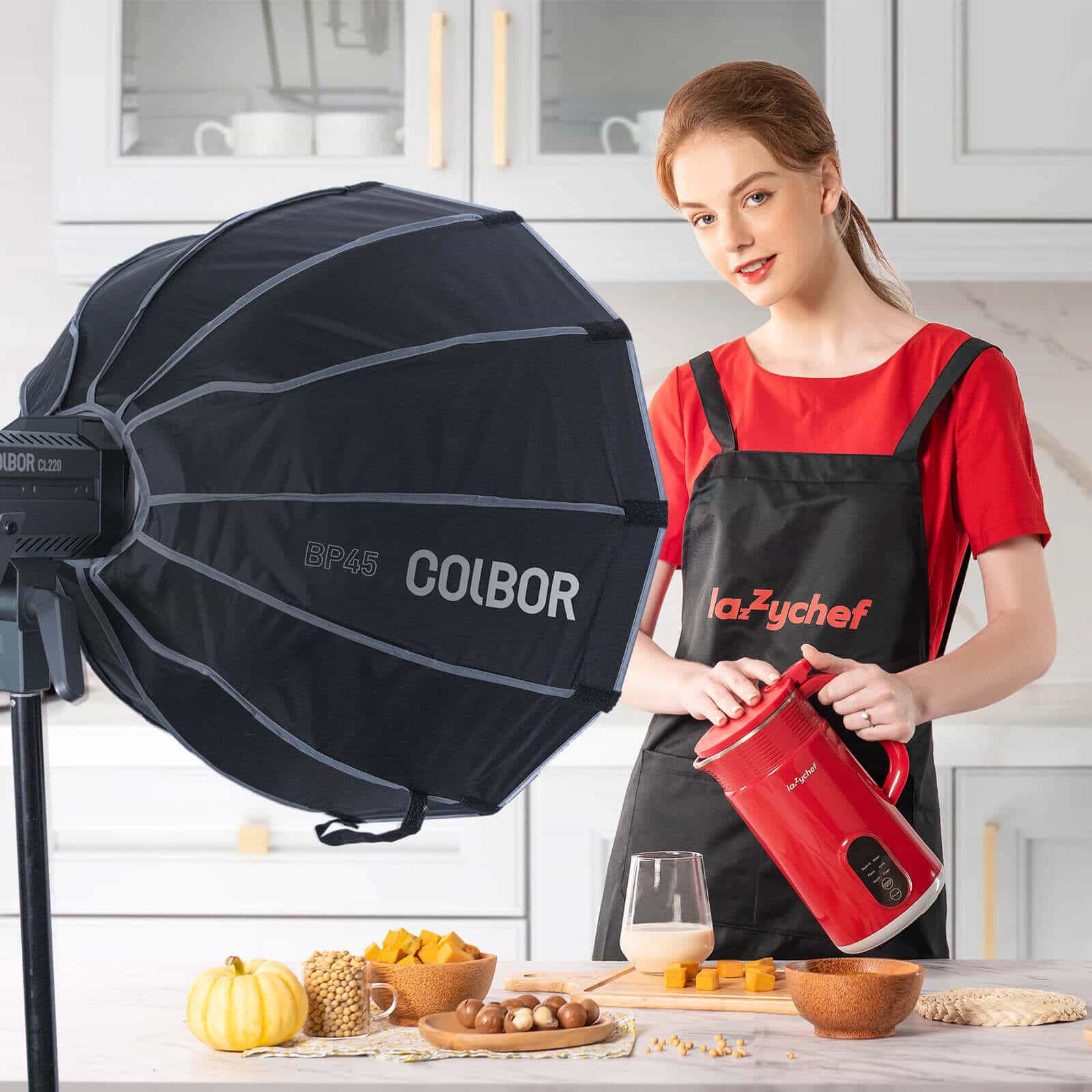 COLBOR BP45 can be used in the lighting setup for food videos.
