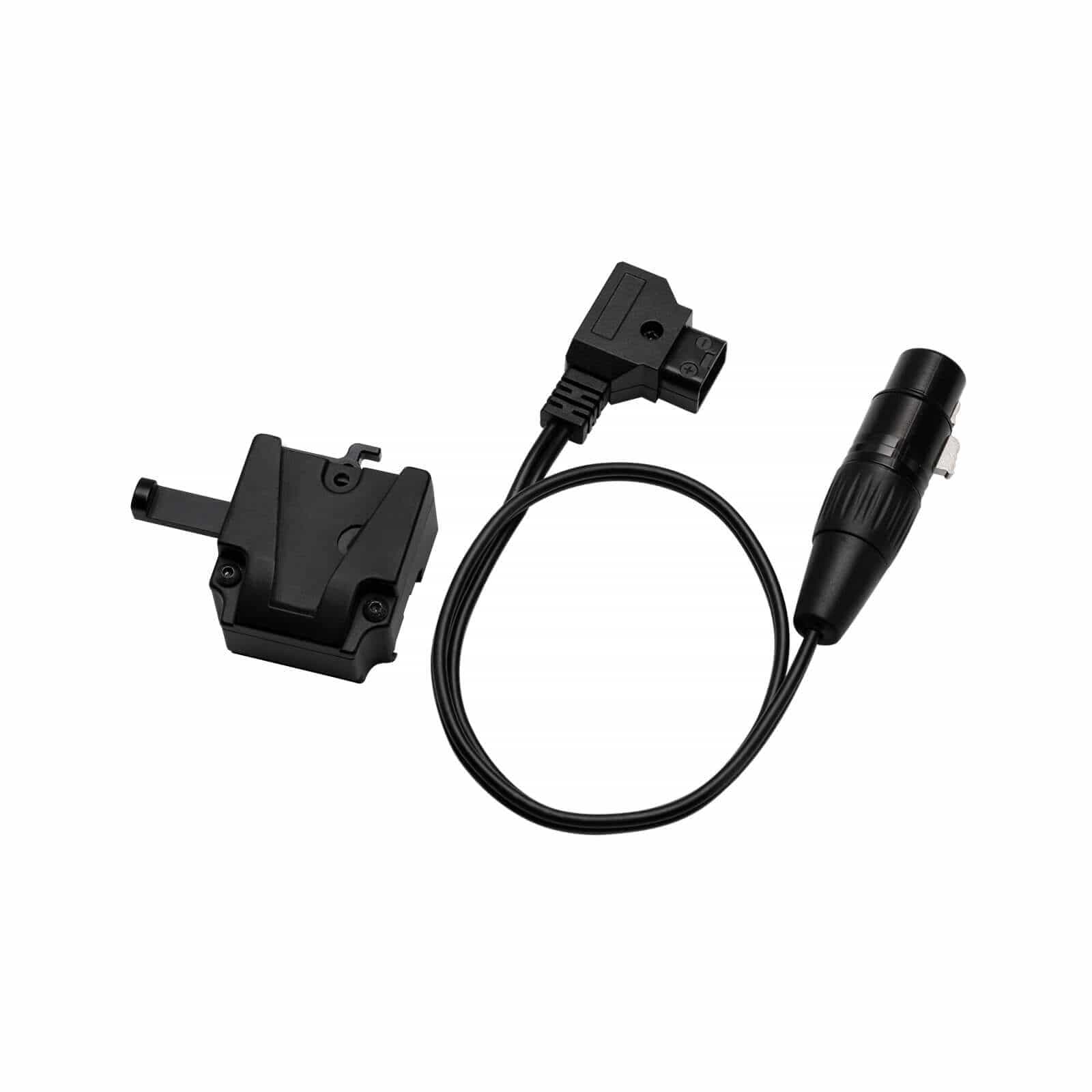 COLBOR VM3 includes a V-mount adapter and a D-Tap to XLR cable.