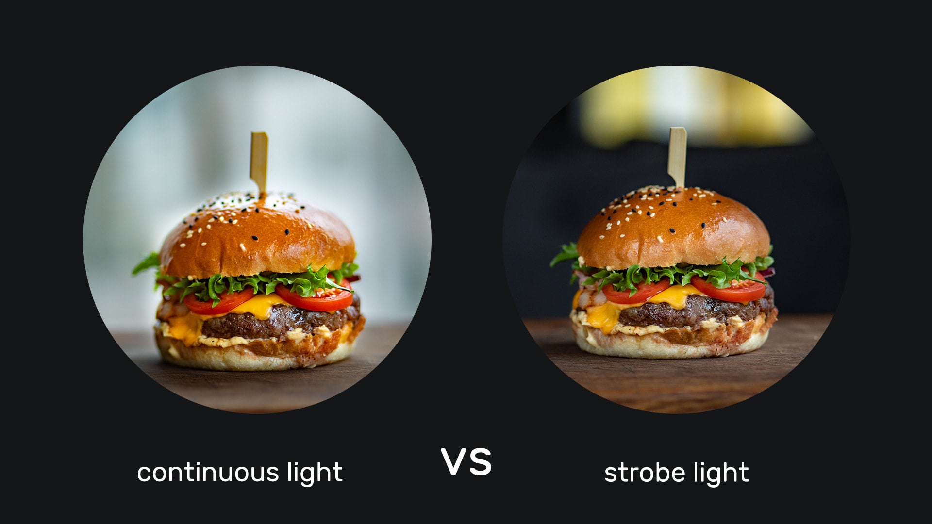 Continuous light vs strobe light for food photography