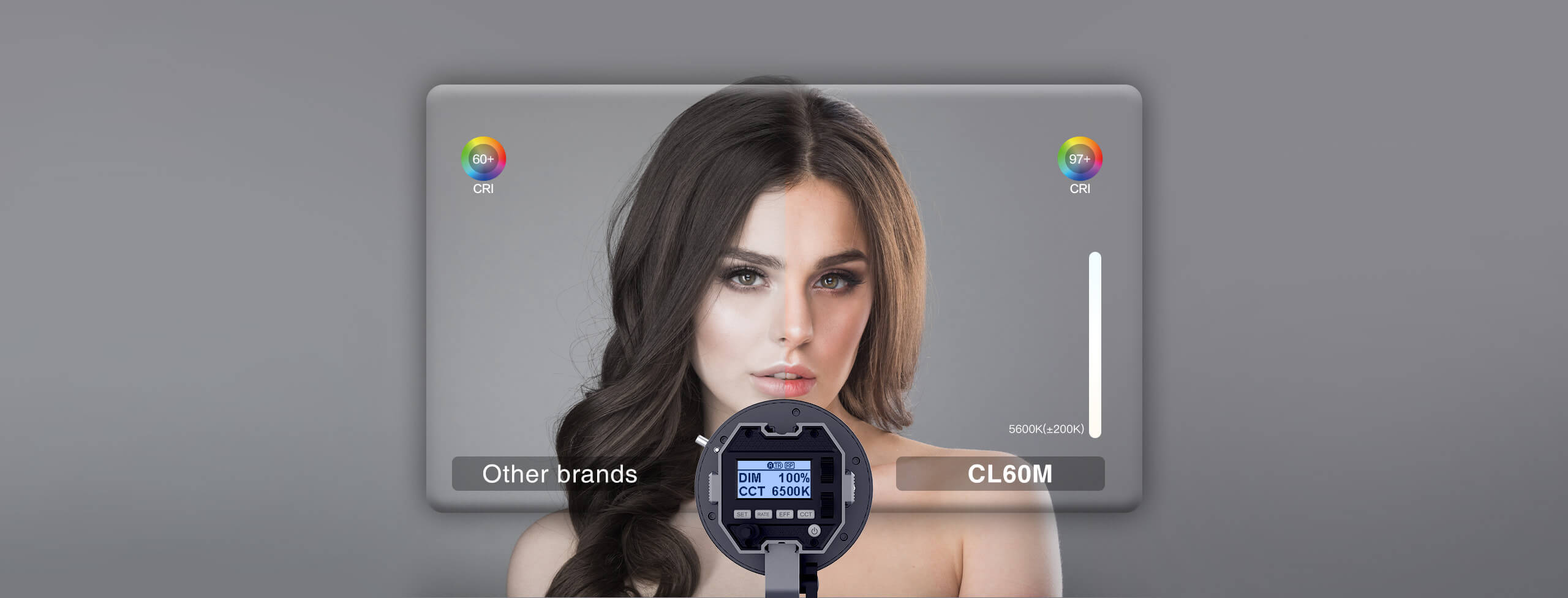 COLBOR CL60M features a CRI of 97+ and 5600K color temperature.