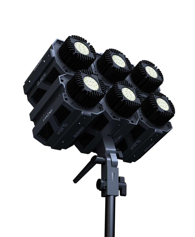 COLBOR CL60M light for studio video production is combined together with another 5 CL60M fixtures. 