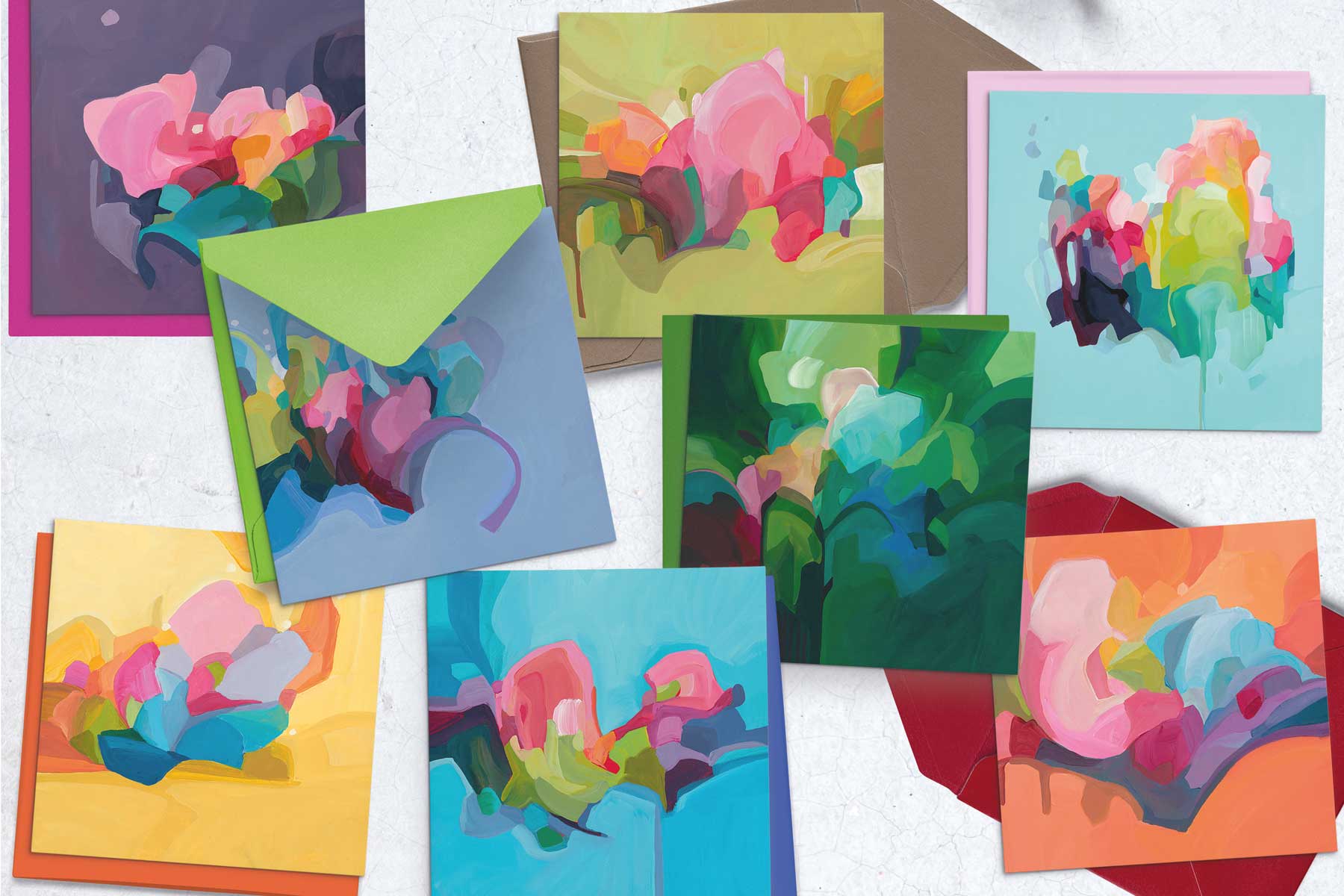 colorful abstract art greeting cards