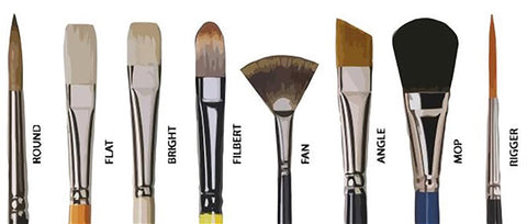 Range of artist brushes