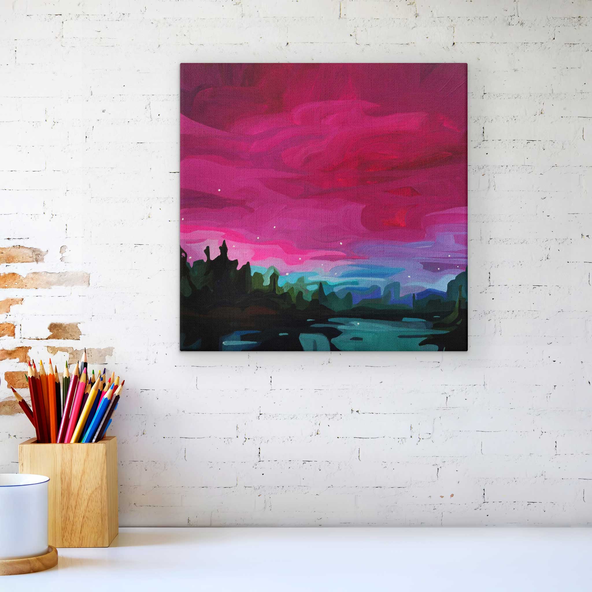 Original abstract landscape paintings Lakelands 12-4 by Canadian abstract artist Susannah Bleasby