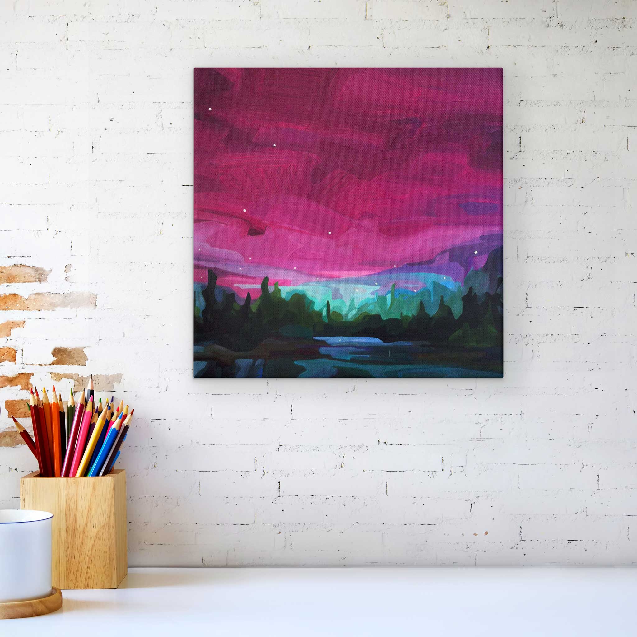 Original abstract landscape paintings Lakelands 12-5 by Canadian abstract artist Susannah Bleasby