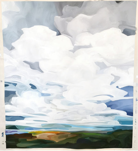 large acrylic paintings of sky and abstract landscape