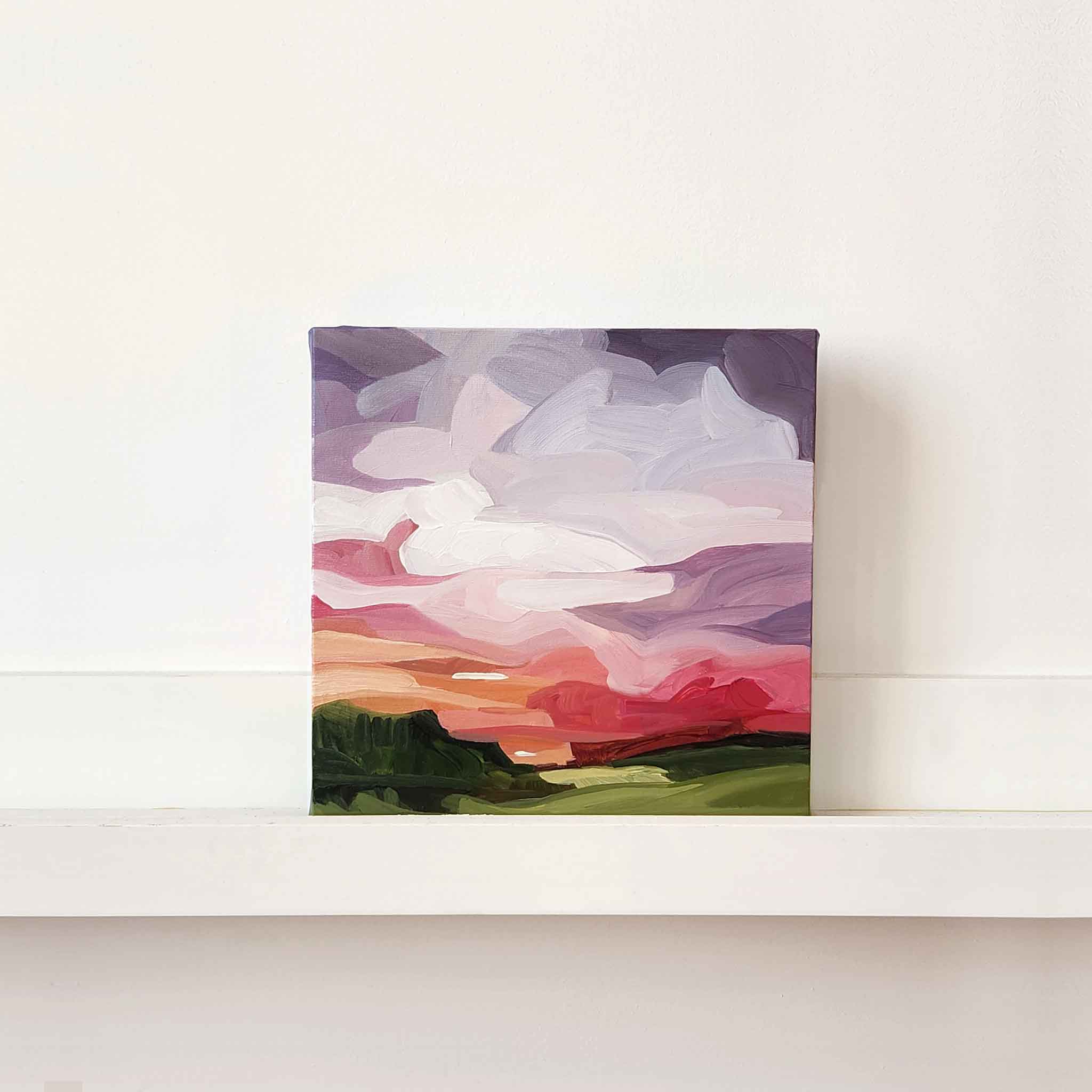 mauve and pink evening sky painting