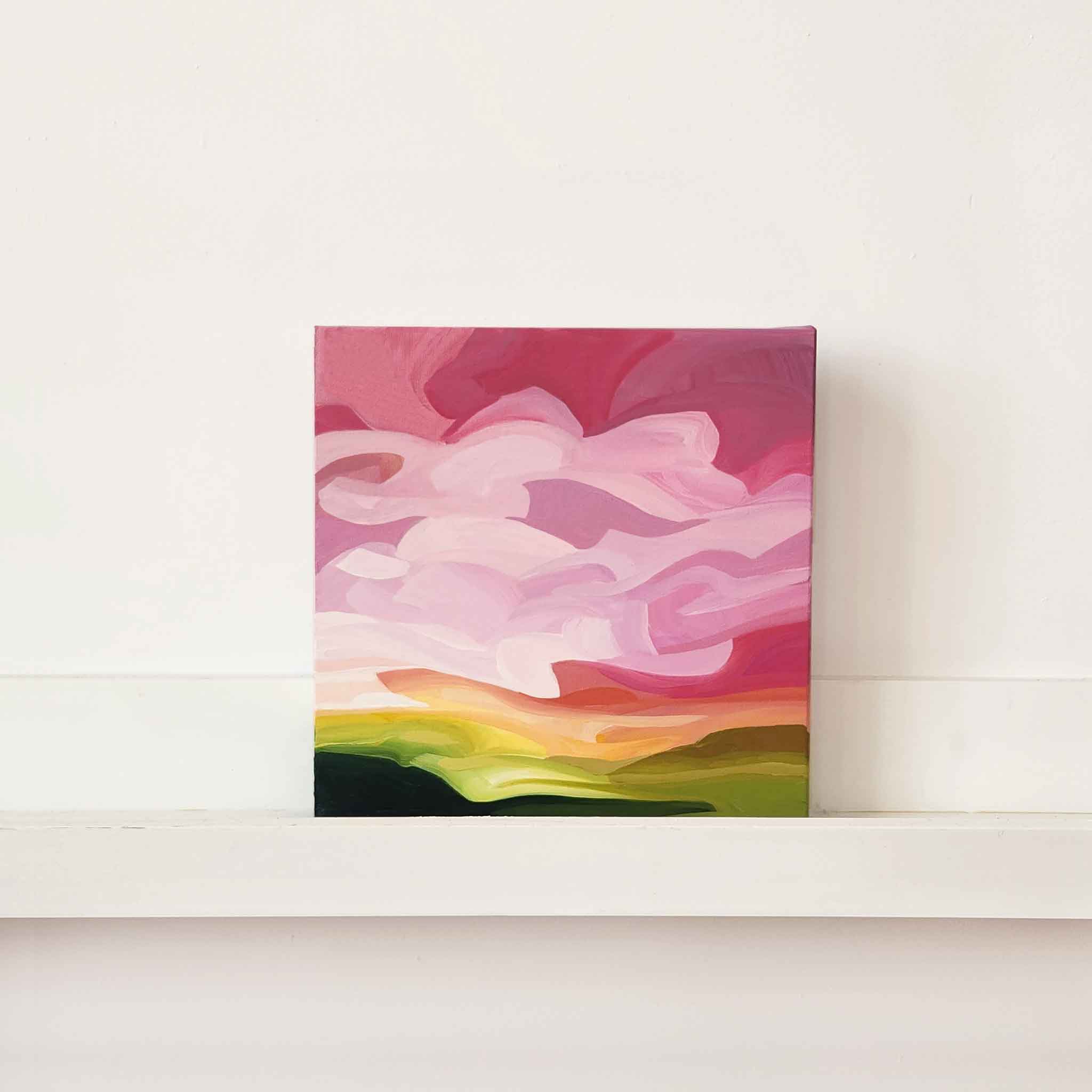 hot pink abstract sky painting 10-4