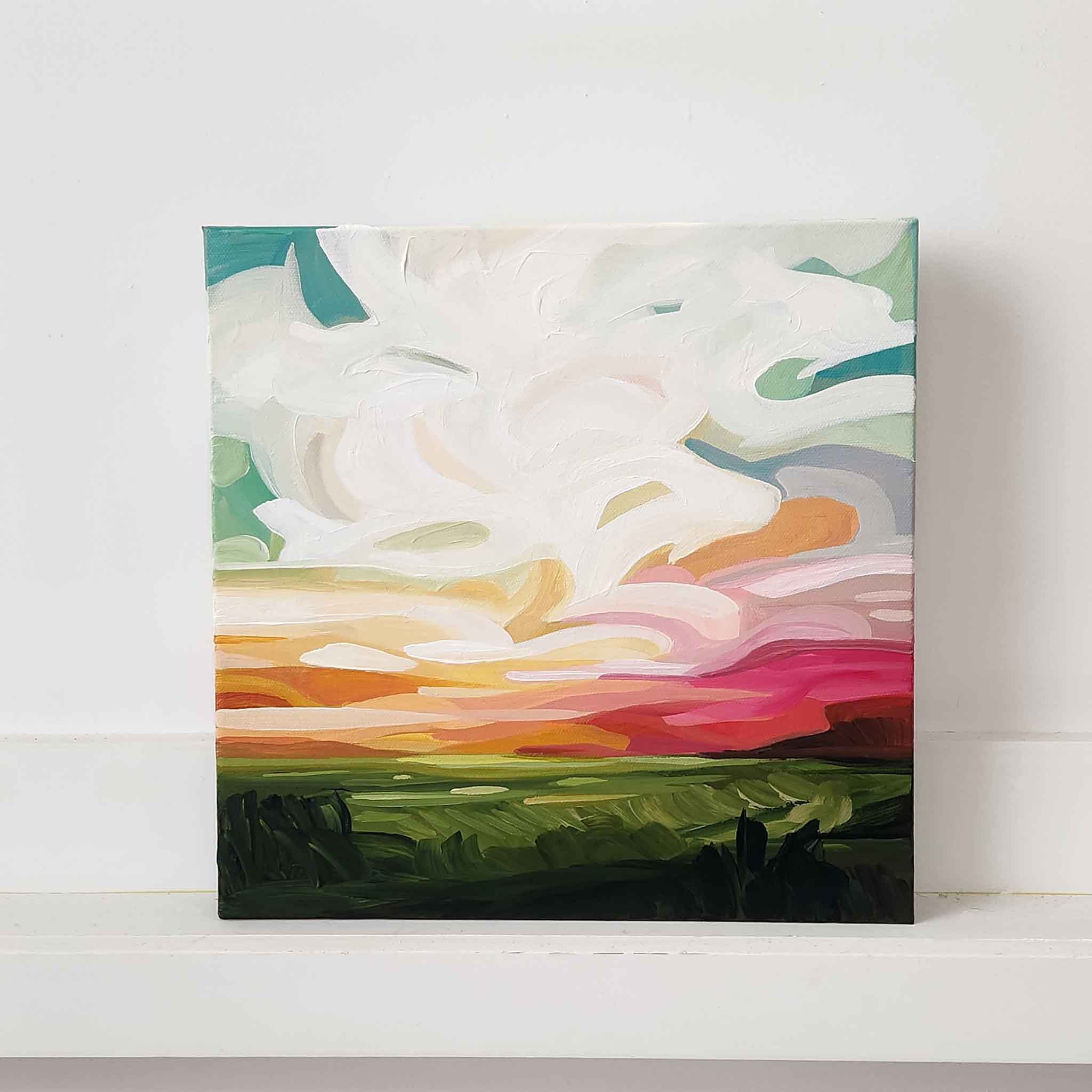 vibrant rainbow sky painting