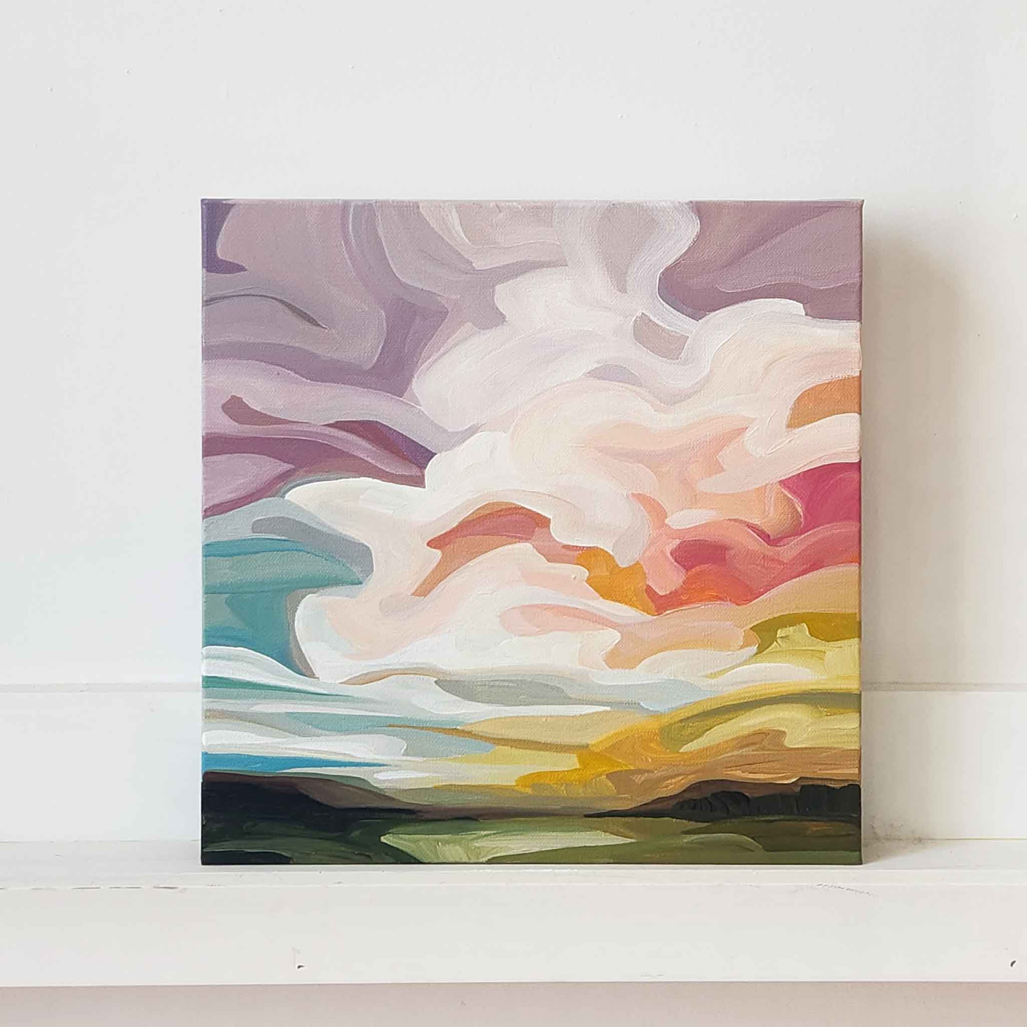 abstract rainbow cloudscape painting