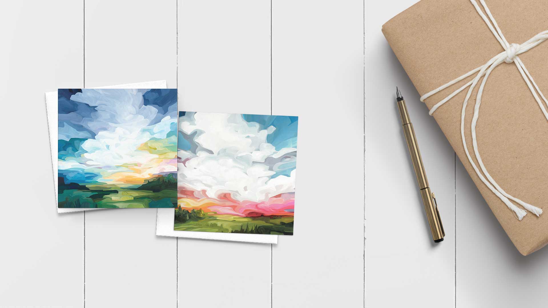 abstract skies blank art cards