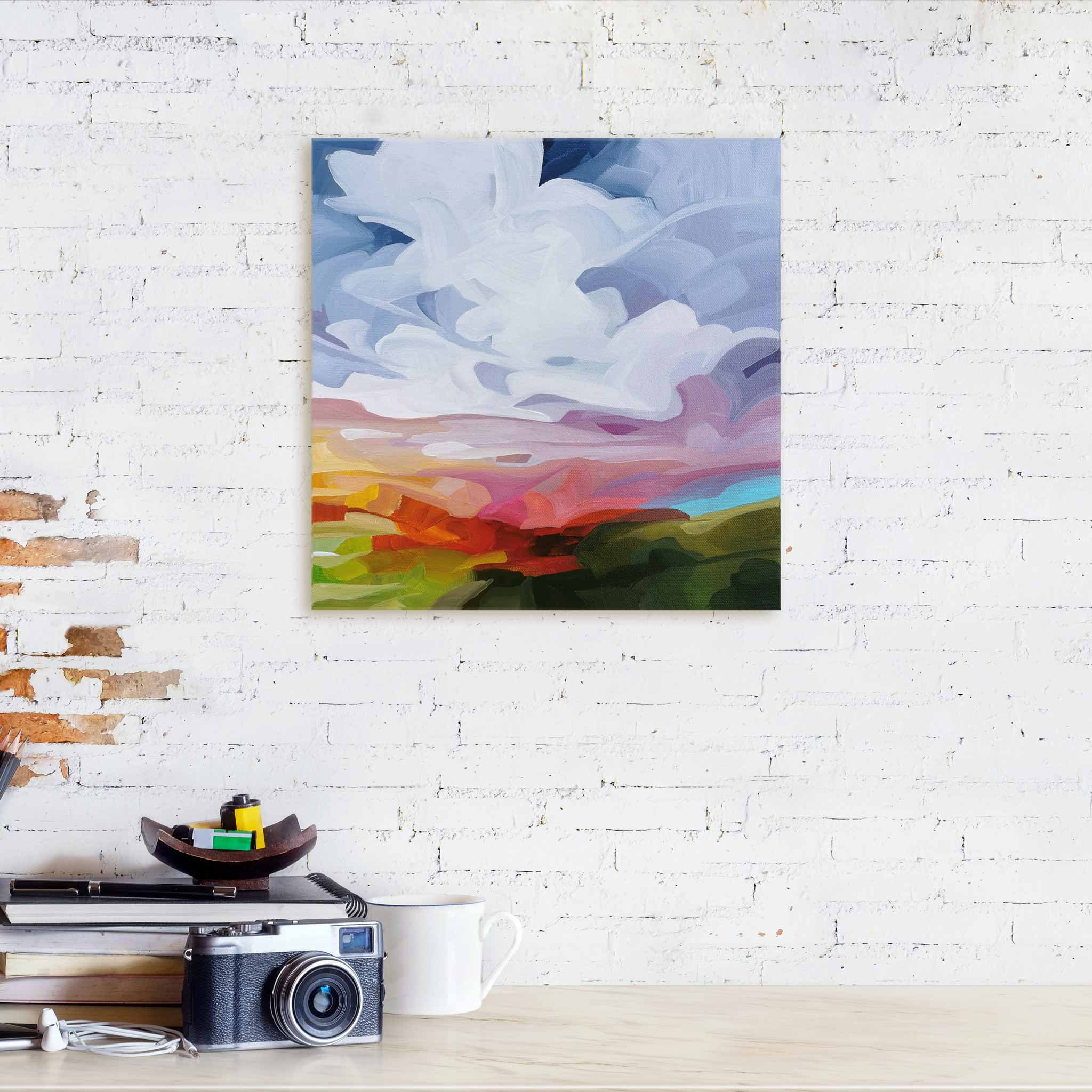 colorful sunset landscape acrylic paintings multicolored sky painting on canvas