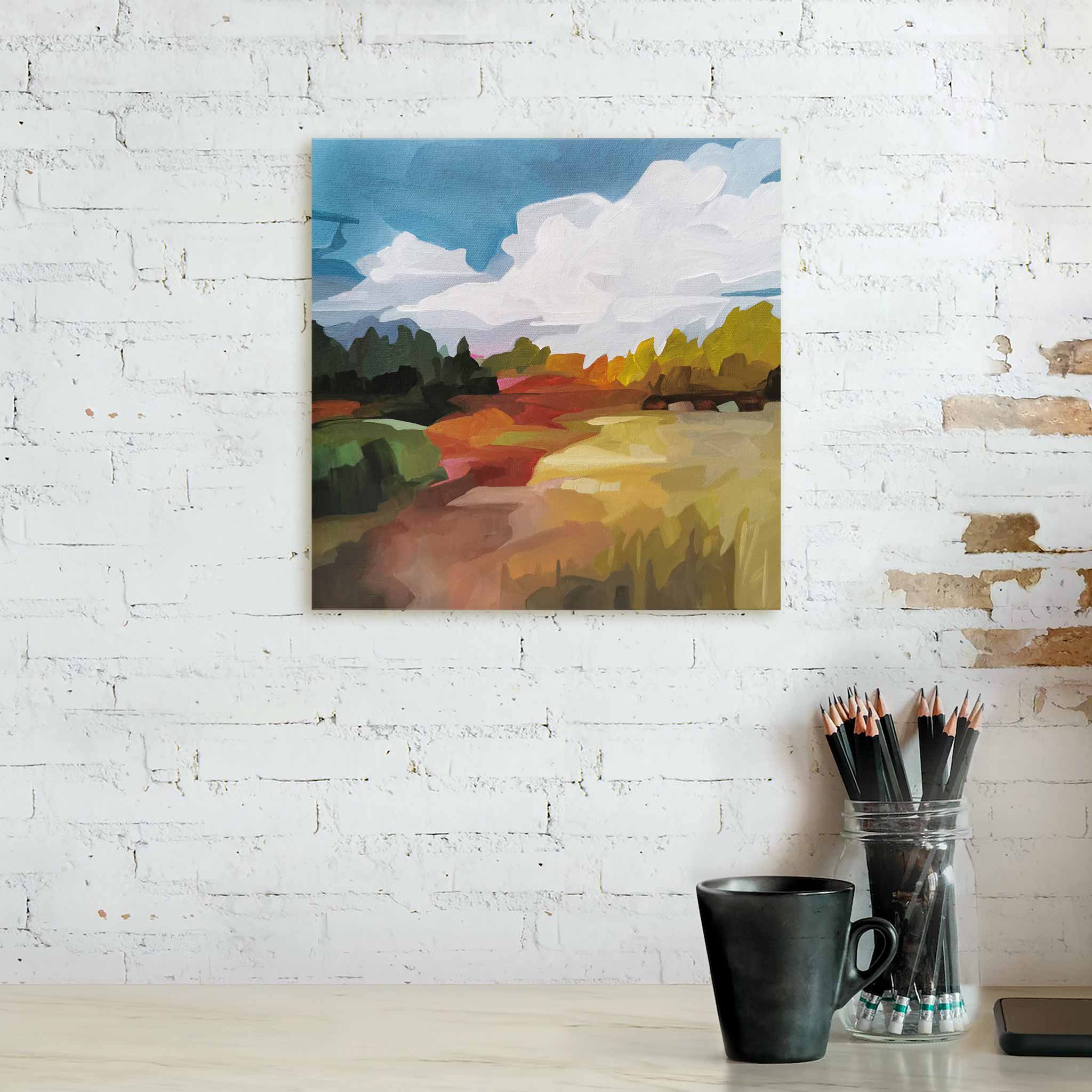 golden autumn landscape acrylic paintings colorful forest painting on canvas