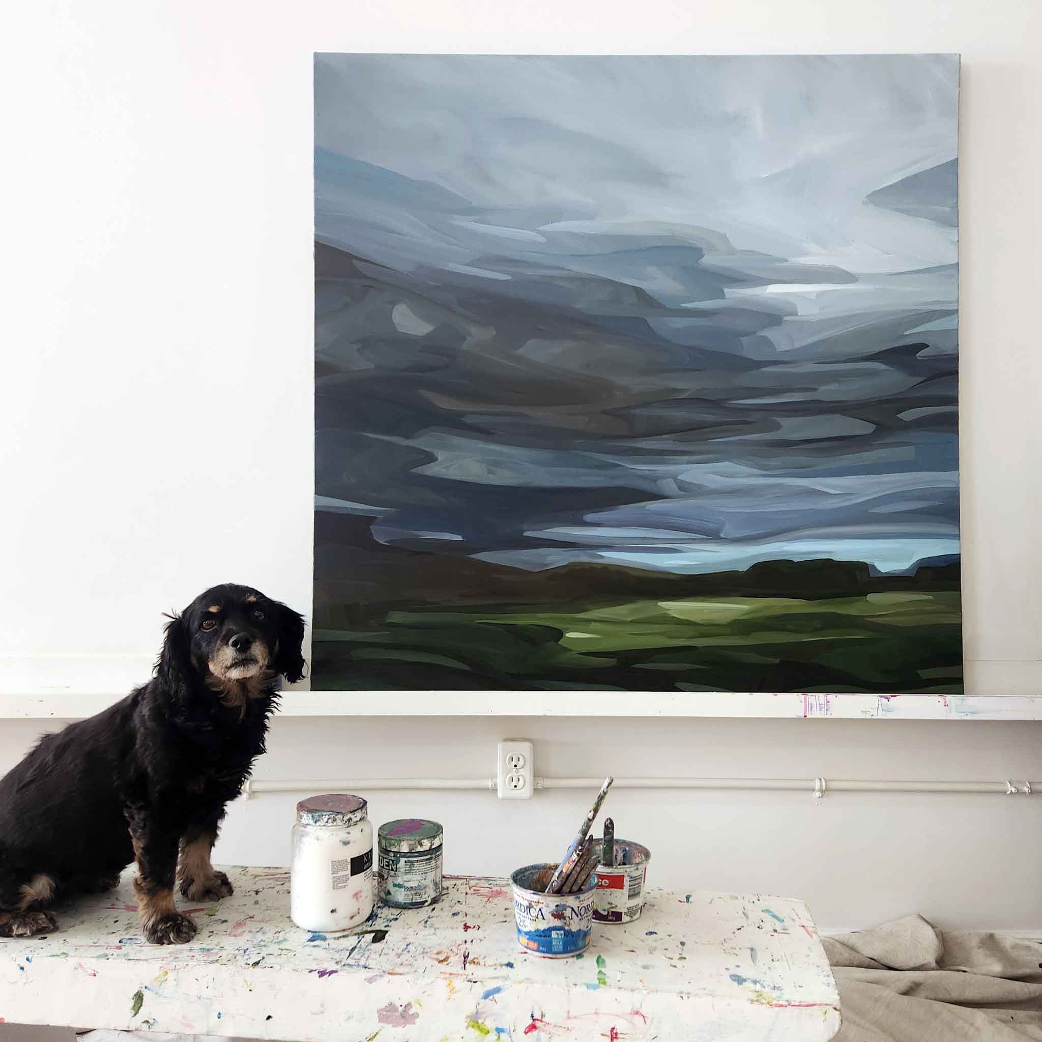 oversized stormy sky painting