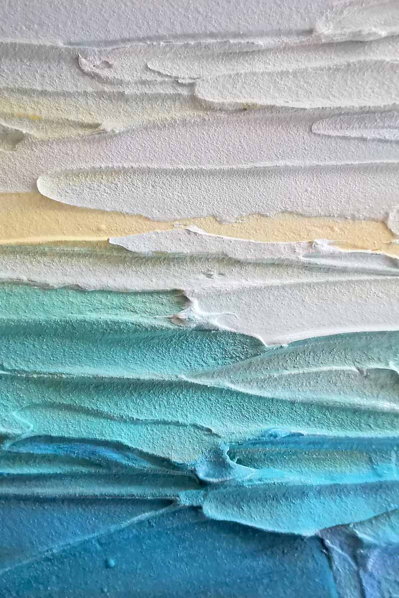 textured acrylic painting close up rainbow stripes