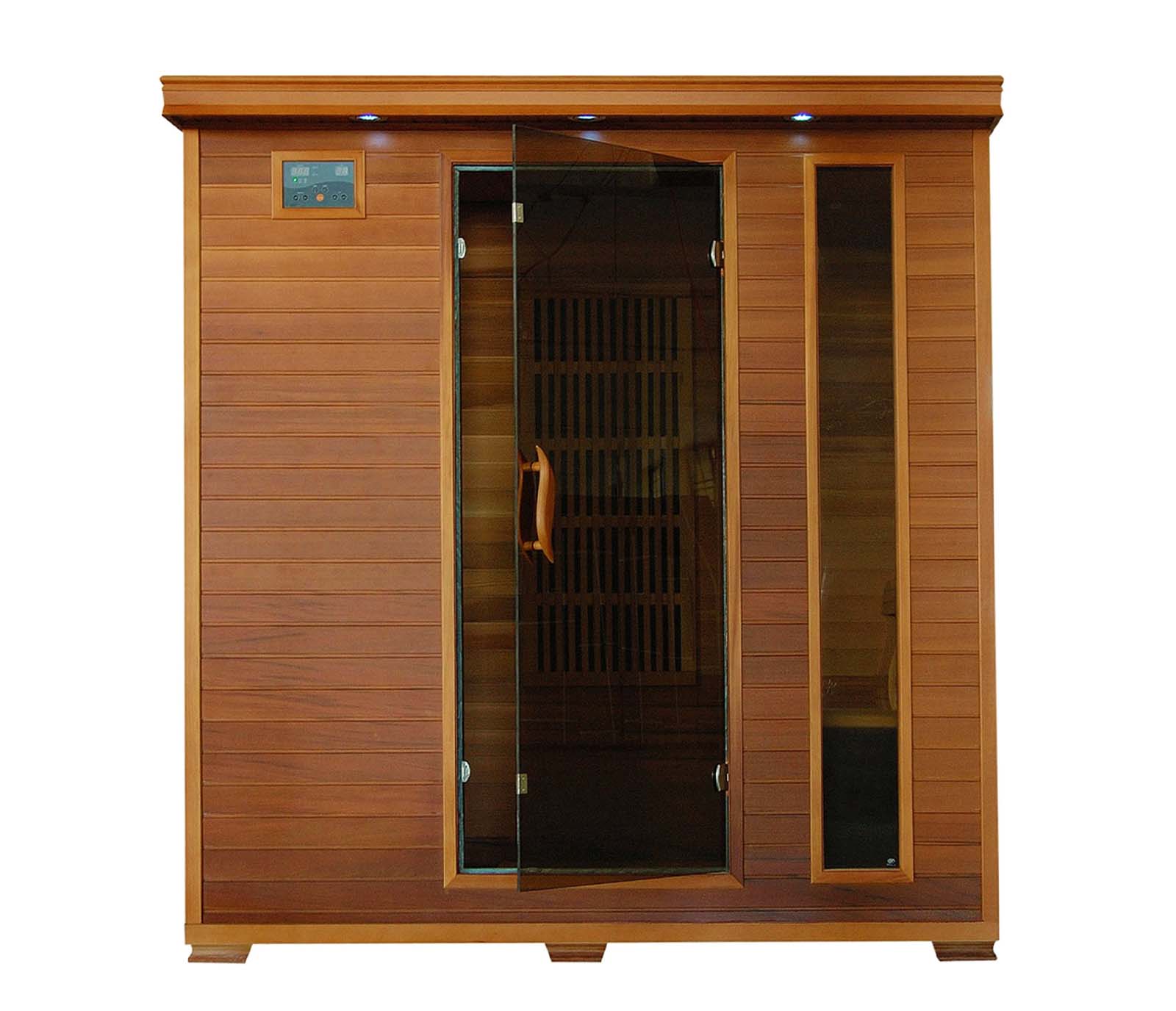 Klondike 4-Person Cedar Infrared Indoor Sauna with Chromotherapy - Sprawl