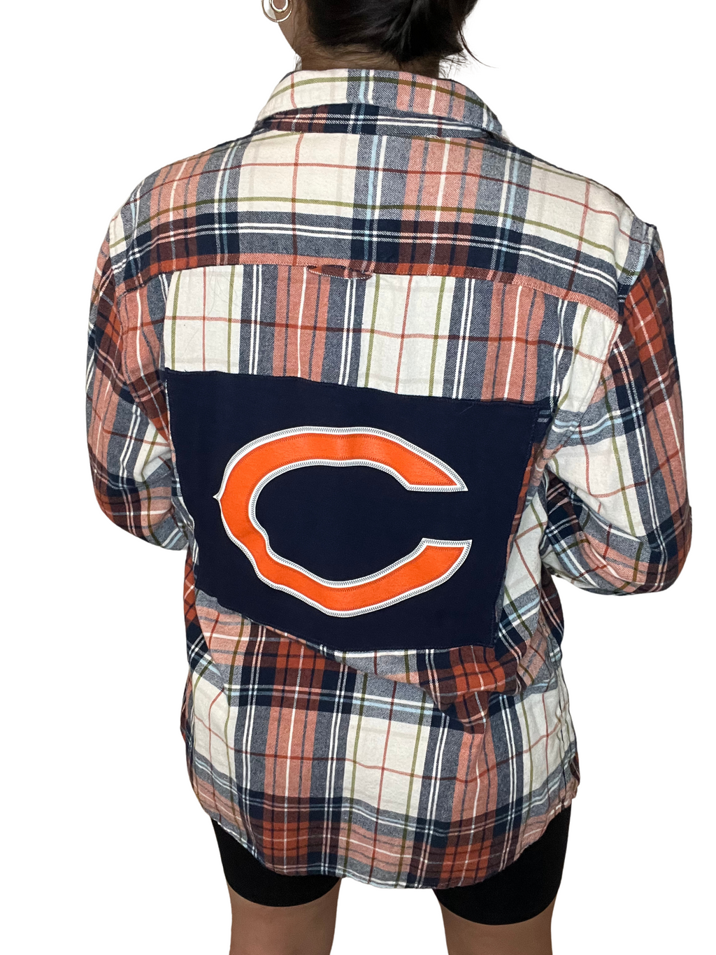 Chicago Bears Mens Large Check Flannel Shirt