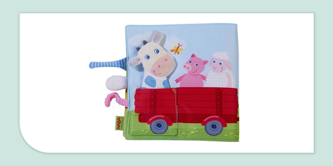 Down on the Farm Fabric Baby Book with Cow Puppet