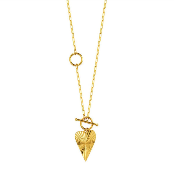 The Toggle Heart in Solid 14k Gold