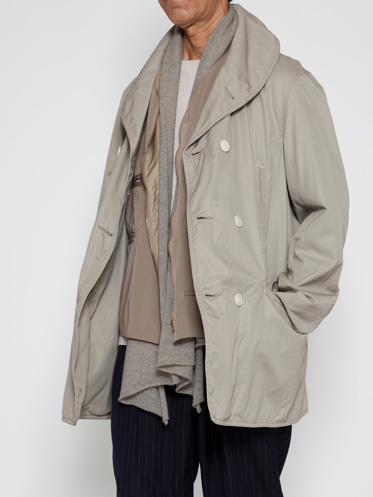 CJ009 - CORONA・Utility Mackinaw Coat / High Density Cotton Gabardine - Sand  Beige