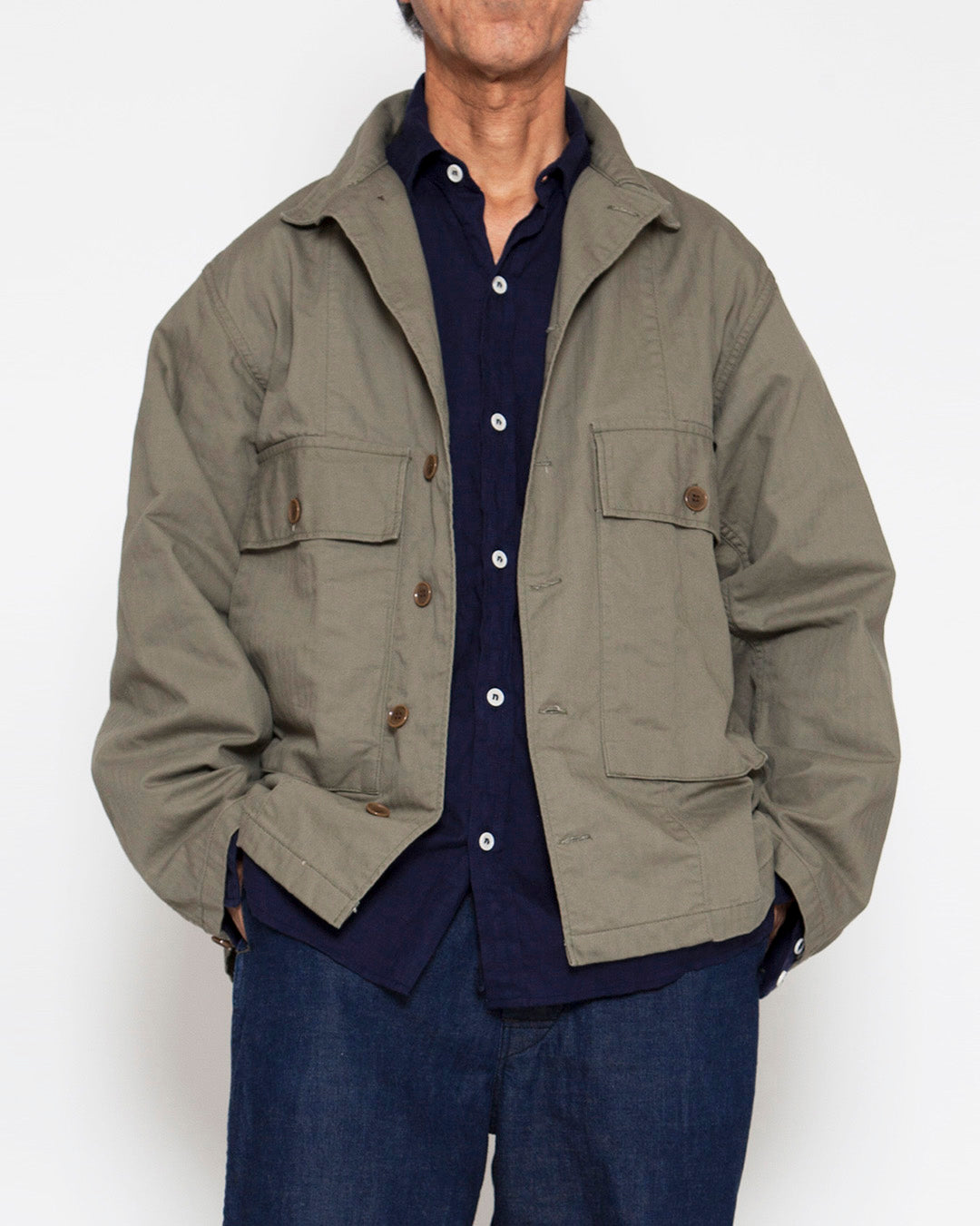 THE CORONA UTILITY・Navy Utility Jac Shirt / Olive Green