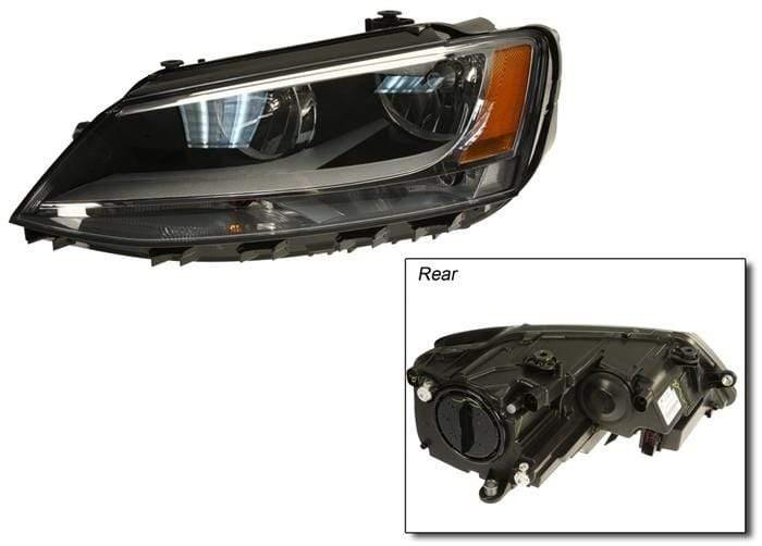 Left Headlight Assembly OE Twin Halogen | B5 Passat Hella