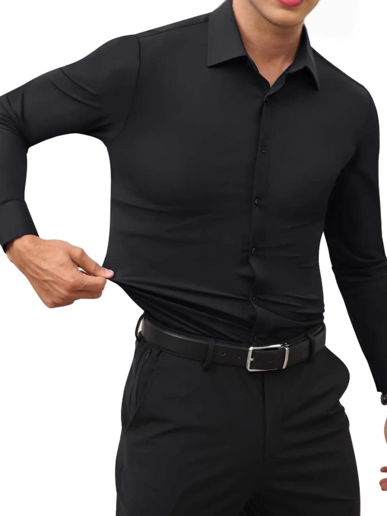 Men's Full Size Button-Down Long Sleeve Shirt Plus Size