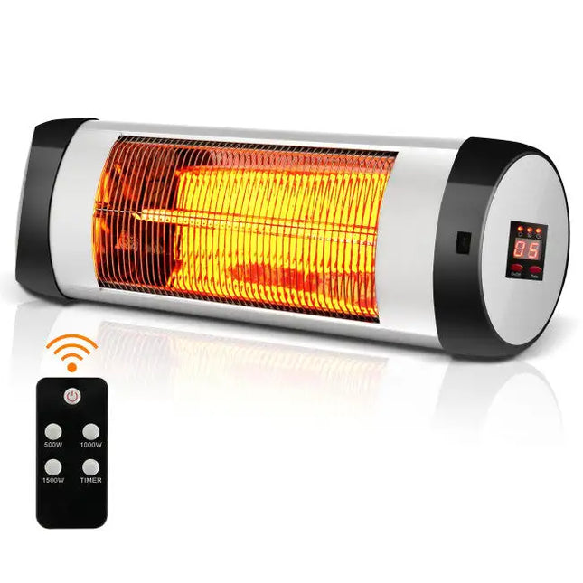 with Led Display Wall Outlet Electric Heater with Adjustable Thermostat and  Timer for Home Office Indoor Use With Remote Control 500 Watt ETL Approved  5 Core PIH