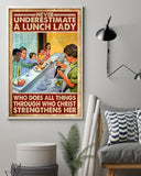 Lunch Lady Jesus Never Underestimate Easter Canvas And Poster, Wall Decor Visual Art, Wall Poster, My Poster Wall