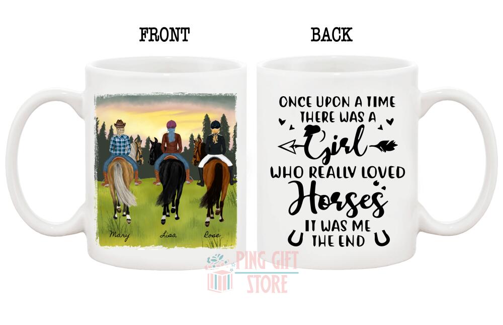 Personalized Mug, Horseback Riding Partners Coffee White Mug Gift For Horse Lover, Ceramic Coffee Mugs, Gift For Friends, Horse Lovers