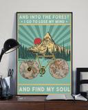 Cycling Poster Into The Forest I Lose My Mind And Find My Soul Vintage Room Home Decor Wall Art Gifts Idea
