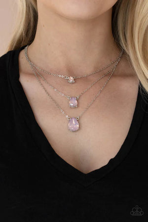 Dewy Drizzle - Pink Necklace - Blinging With Family