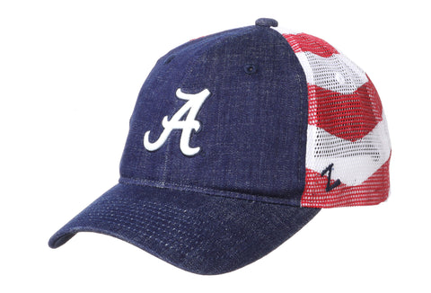 Alabama Crimson Tide Red, White and Blue Anthem Flag Hat