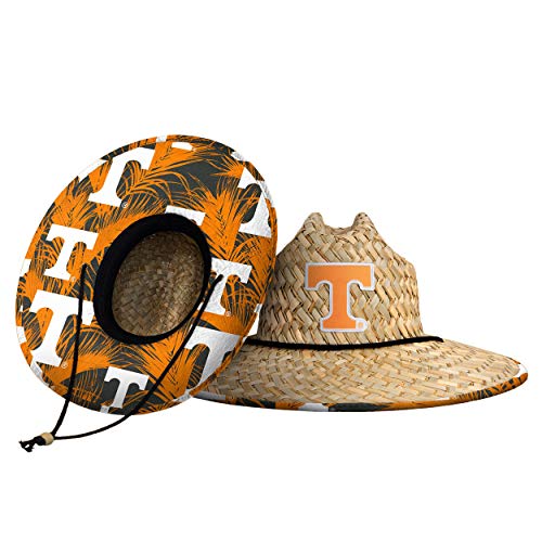 FOCO unisex adult Ncaa College Team Logo Floral Sun Straw Hat, Orange With Black and White, One Size US