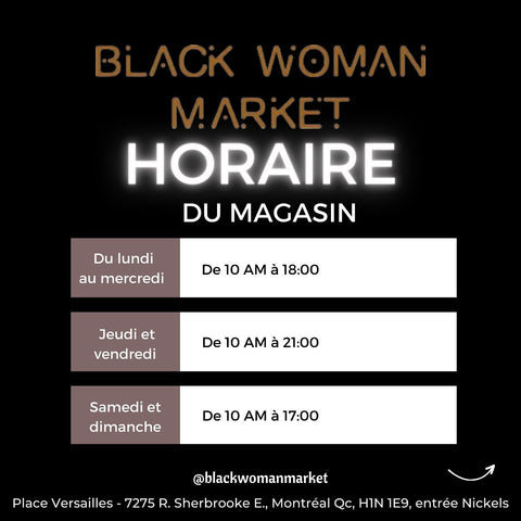 Horaires boutique Black Woman Market