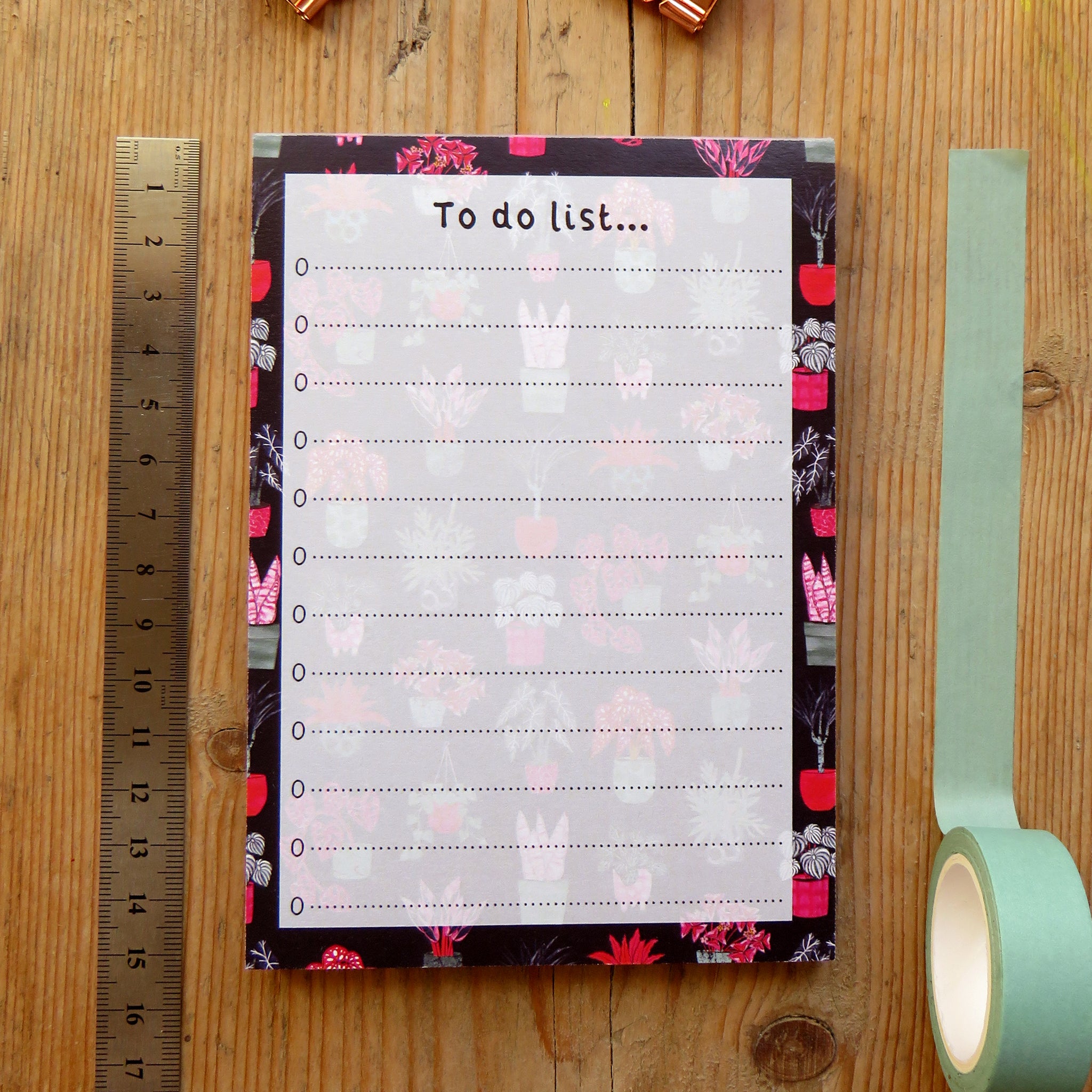 Houseplant To Do List Notepad A6 Kathrynchurndesigns