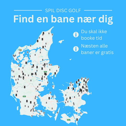 kort over disc golf baner i Danmark