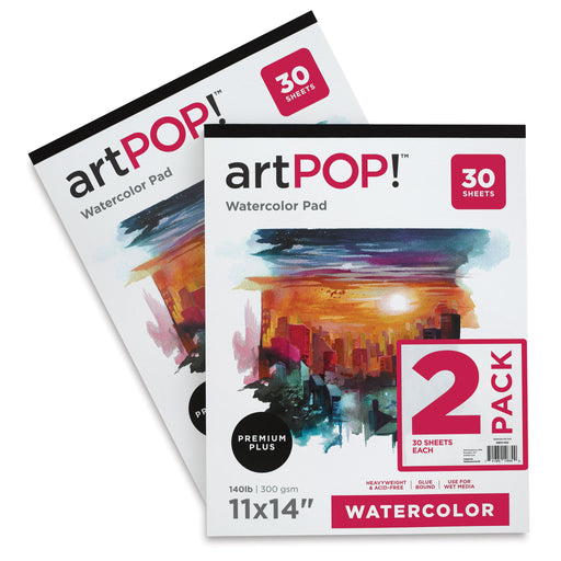 U.S. Art Supply 5.5 x 8.5 Premium Heavyweight Watercolor Painting Paper Pad, Pack of 3, 30 Sheets Each, 140lb (300gsm) - Spiral Bound, Cold