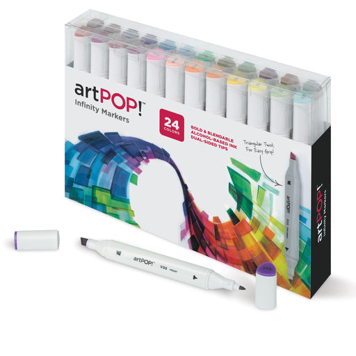 iHeart Art 12 Thick & Thin Markers, Chisel & Fine Tip