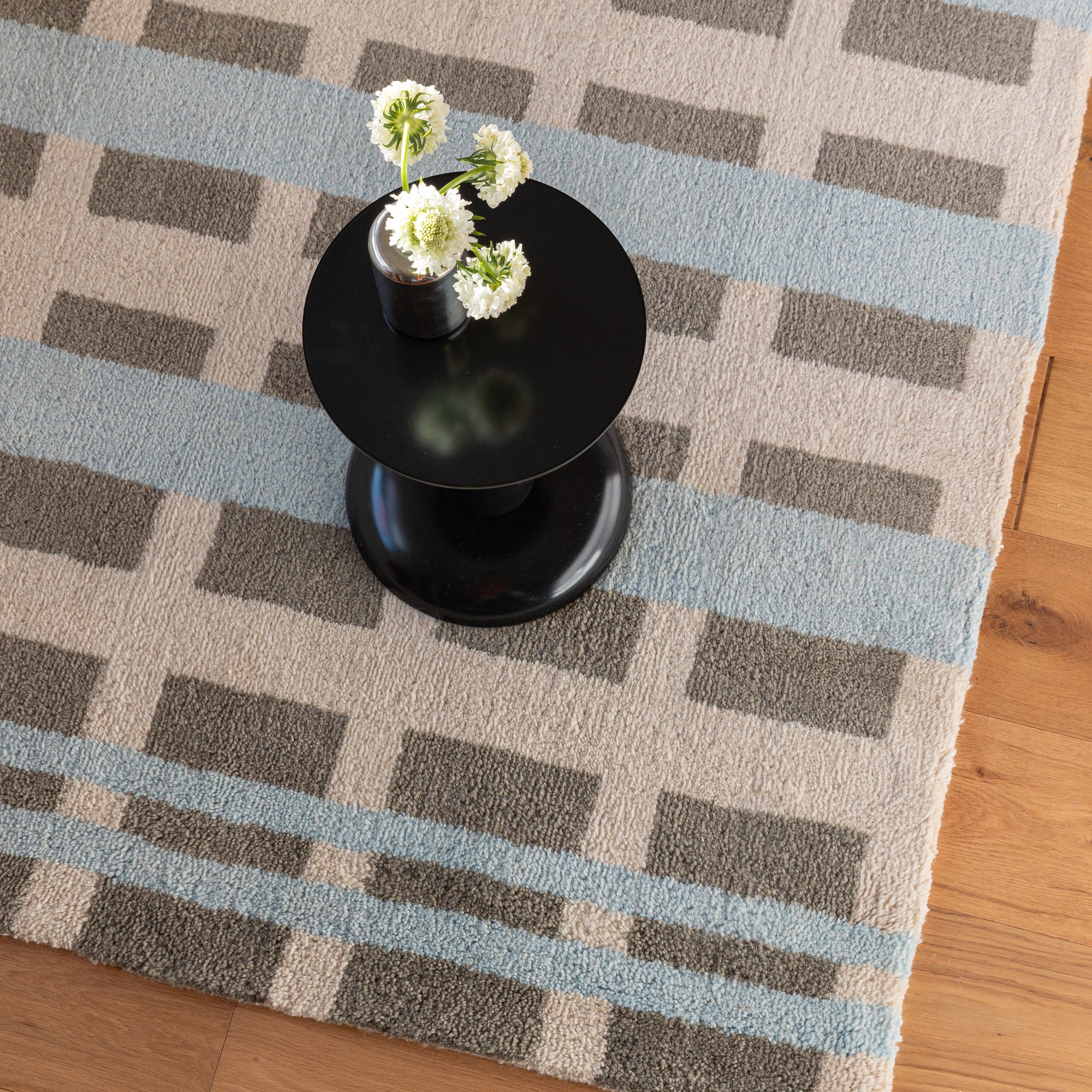 Network Tufted Wool Rug::sky::hover