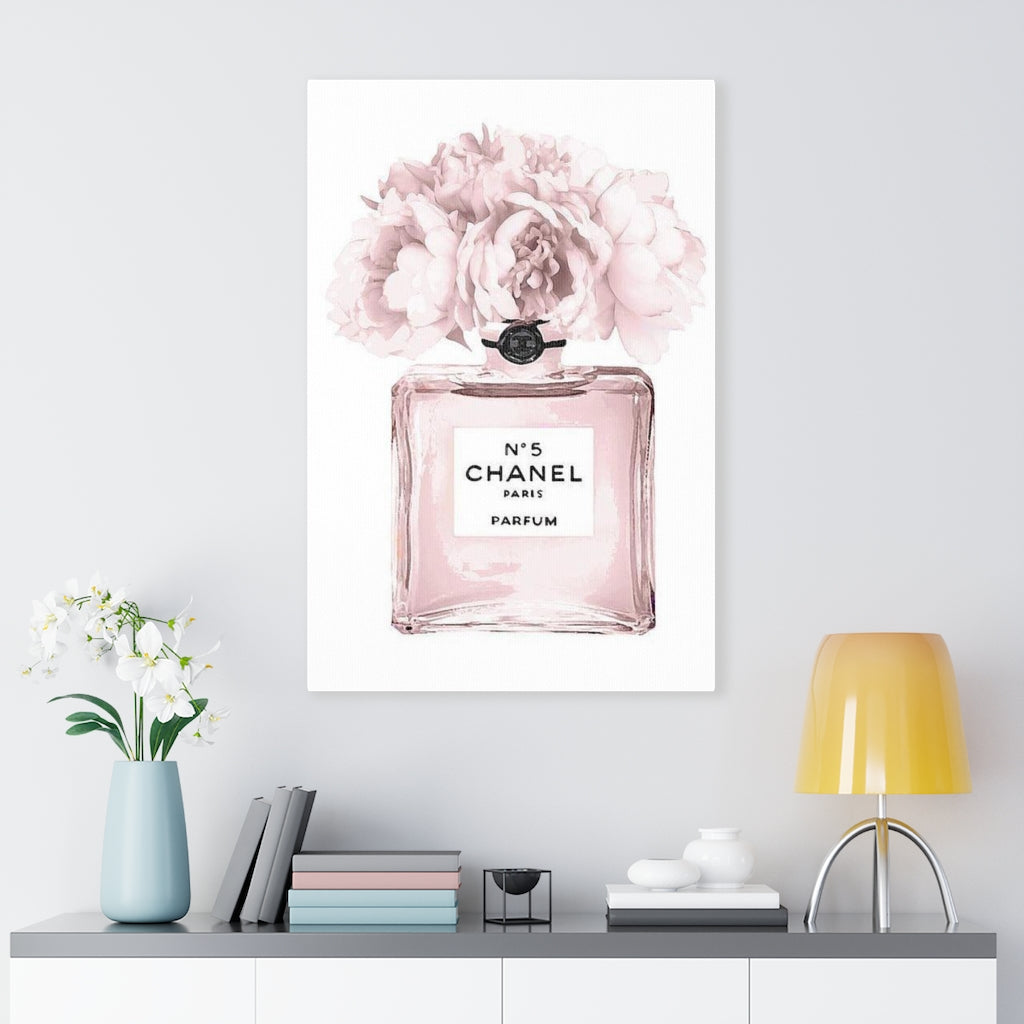 Pink Chanel Logo Art Print by Martina Pavlova  iCanvas