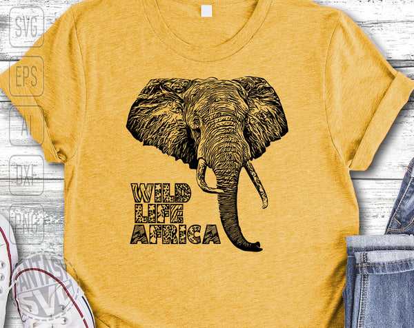 Elephant Wild Life Animal Nature Africa Svg Png Editable Printable Fantasy Svg