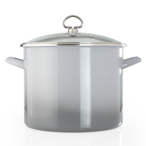 Enamel on steel 8 quart stock pot for chipotle crab and corn soup