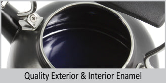 enamel on steel vintage teakettle 1.7 quart capacity quality exterior enamel & interior enamel