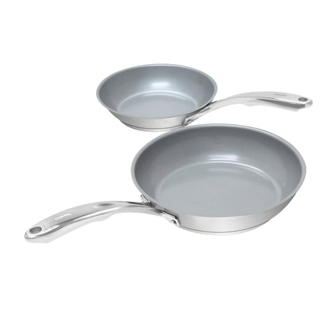 two pack ceramic coated induction 21 fry pans 8 and 10 inch