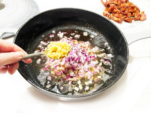 cooking onions in skillet